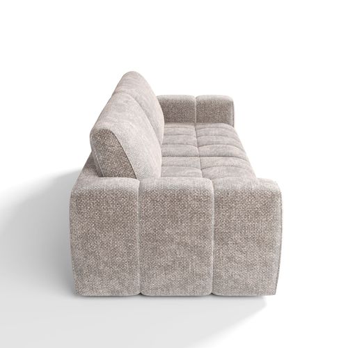 Canapé 4 Places Velours Chenillé Beige