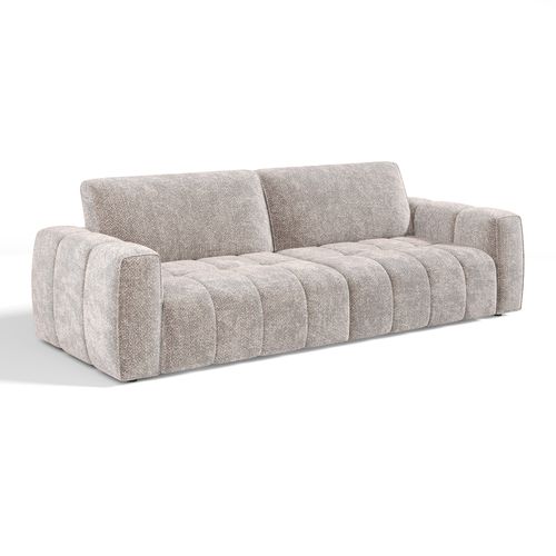 Canapé 4 Places Velours Chenillé Beige