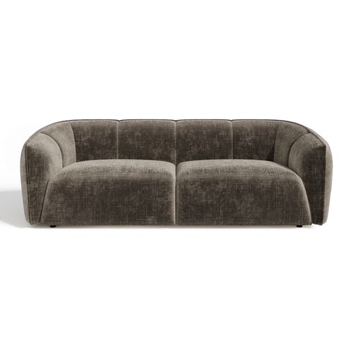 Canapé 4 Places Velours Tramé Brun Expresso