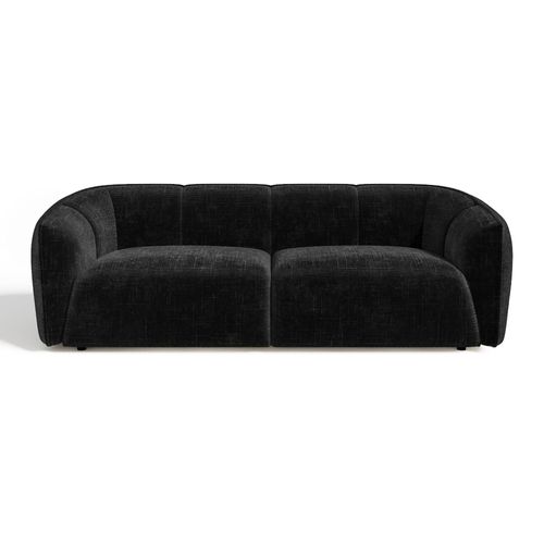 Canapé 4 Places Velours Tramé Noir