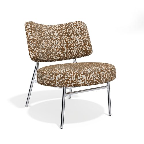 Fauteuil De Salon Tissu Texturé à Motifs Marron