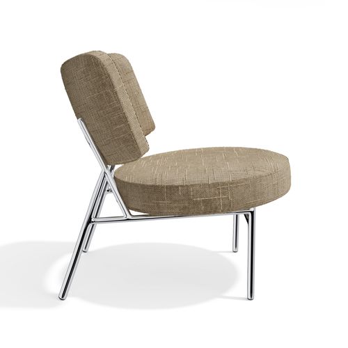 Fauteuil De Salon Velours Tramé Taupe