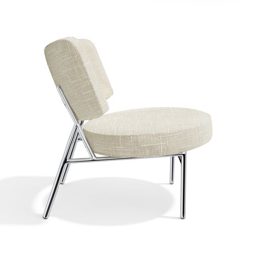 Fauteuil De Salon Velours Tramé Crème
