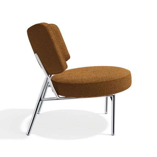 Fauteuil De Salon Tissu Bouclette Moutarde