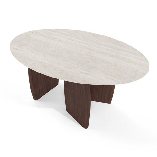 Table Basse Céramique Aspect Travertin 90cm