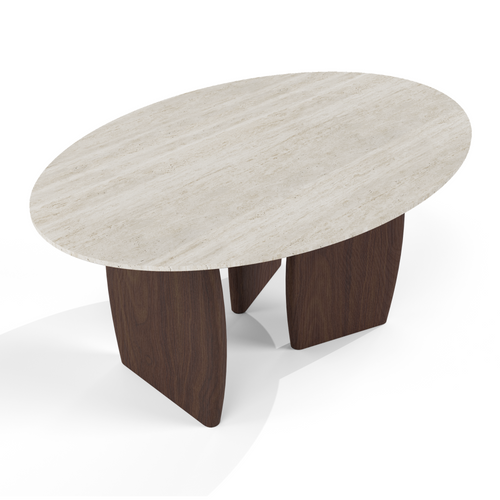 Table Basse Céramique Aspect Travertin 90cm