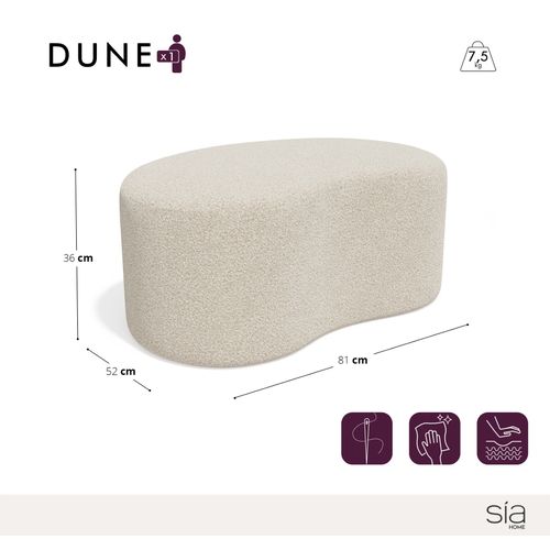 Pouf 80cm Velours Noir
