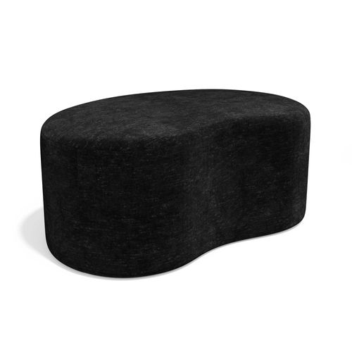 Pouf 80cm Velours Noir