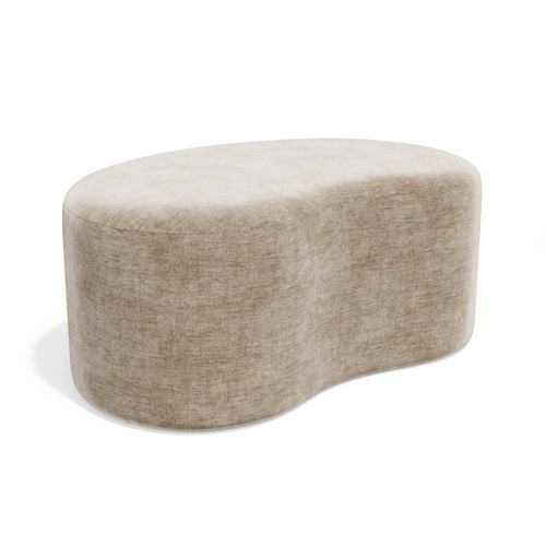 Pouf 80cm Velours Taupe