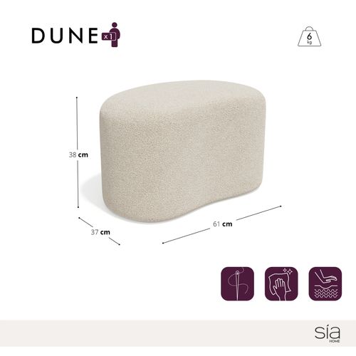 Pouf 60cm Velours Crème
