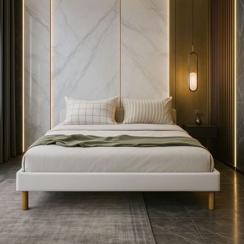 Sommier Tapissier Confortable 160x200 Avec Pieds 18 Cm Et 14 Lattes - Montage Facile