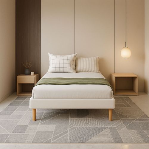 Sommier Tapissier Blanc 80x200 Avec Pieds 20 Cm Et 13 Lattes - Montage Rapide Et Pvc