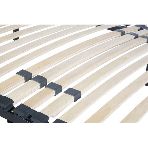 Sommier Noir Cadre à Lattes Renforcé 140x200 Cm En Métal Avec Soutien Réglable Montage Facile