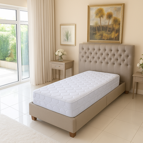 Ensemble De 2 Matelas Mousse Mémoire De Forme 90x190x20 Cm Très Ferme + 2 Sommiers