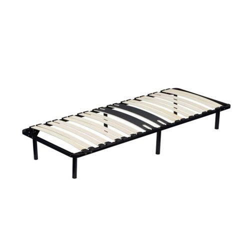 Sommier 90x200 Noir Cadre En Metal Renforcé Bassin 6 Pieds 29 Cm Montage Rapide 36 Lattes 9 Mm
