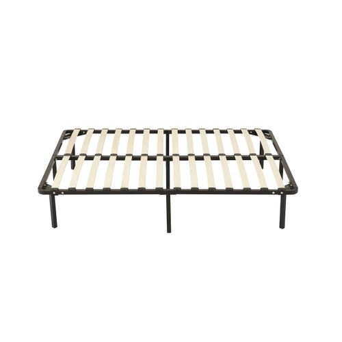 Sommier 200x200 Cm Solide Et Confortable Avec Cadre à Lattes Et 12 Pieds En Métal