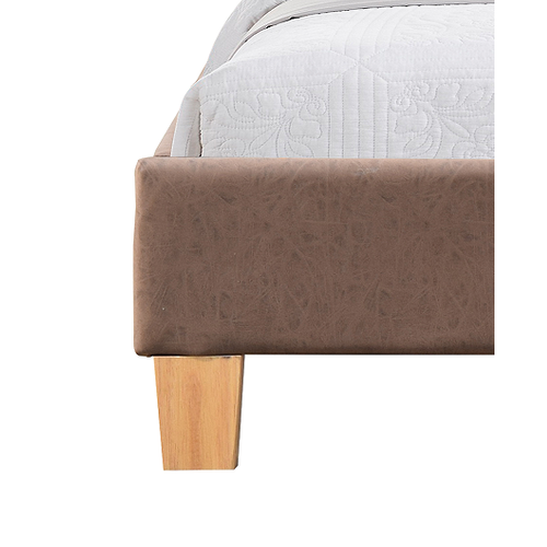Frederic - Solide Et Confortable Lit Avec Sommier + Tête De Lit Capitonnee Couleur Marron