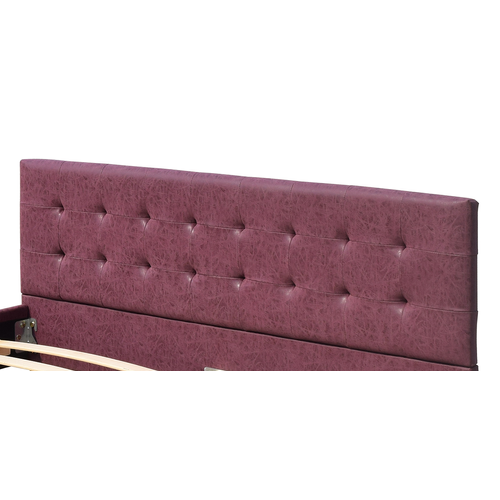 Frederic - Solide Et Confortable Lit Avec Sommier + Tête De Lit Capitonnee Couleur Rouge