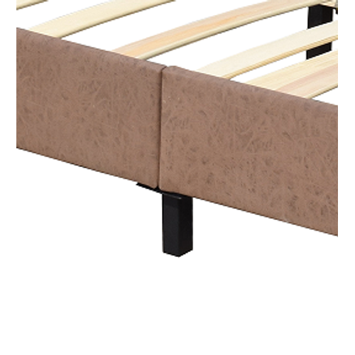 Frederic - Solide Et Confortable Lit Avec Sommier + Tête De Lit Capitonnee Couleur Marron