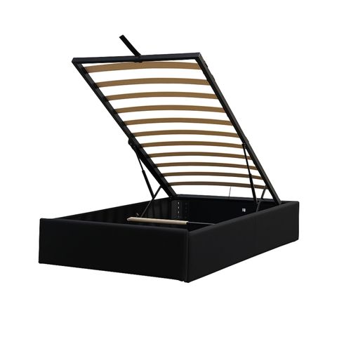 Lit Coffre 90x200 Déhoussable - 12 Lattes - Montage Rapide - Rangement Pratique - Design Moderne