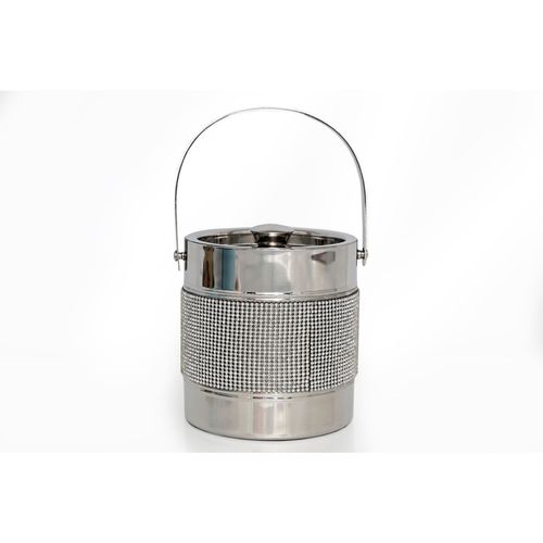 Seau à Glace En Acier Strass - Diam. 16 Cm - Argent