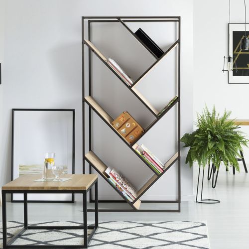 Bibliothèque Industrielle Dock - L. 80 X H. 160 Cm - Marron