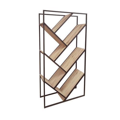 Bibliothèque Industrielle Dock - L. 80 X H. 160 Cm - Marron