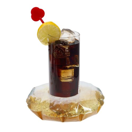 Porte Gobelet Gonflable Paillettes - Diam. 18 Cm - Doré