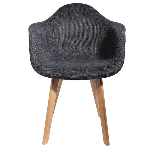 Fauteuil Style Scandinave En Grosse Maille - Noir