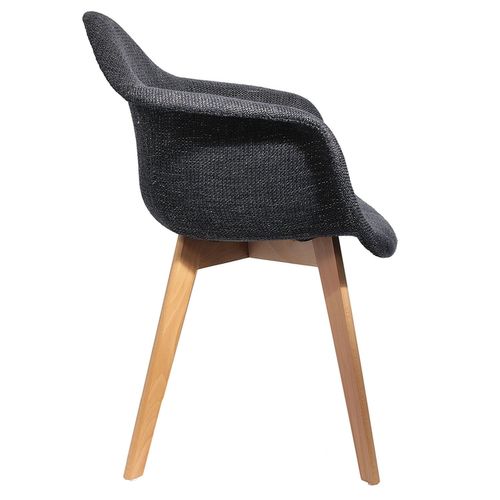 Fauteuil Style Scandinave En Grosse Maille - Noir