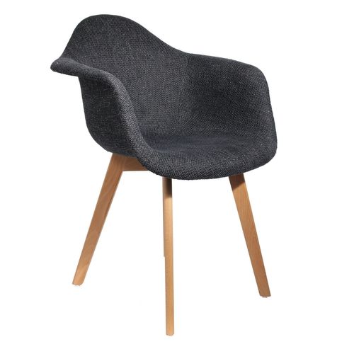 Fauteuil Style Scandinave En Grosse Maille - Noir