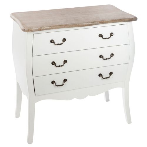 Commode En Bois Chrysa - L. 75 X H. 76 Cm - Blanc