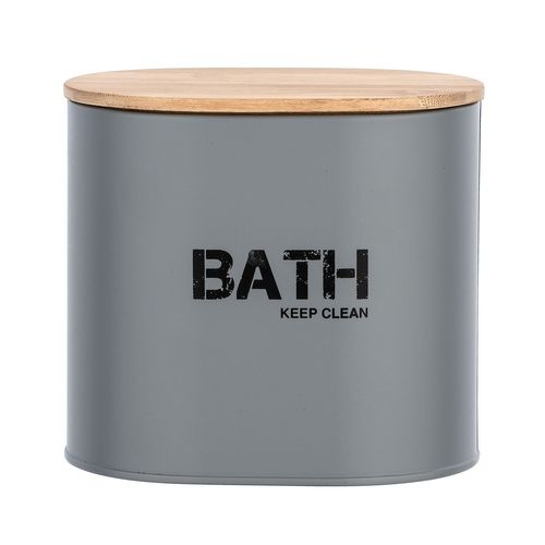 Boîte De Rangement Salle De Bain Gara - L. 14 X H. 13 Cm - Gris