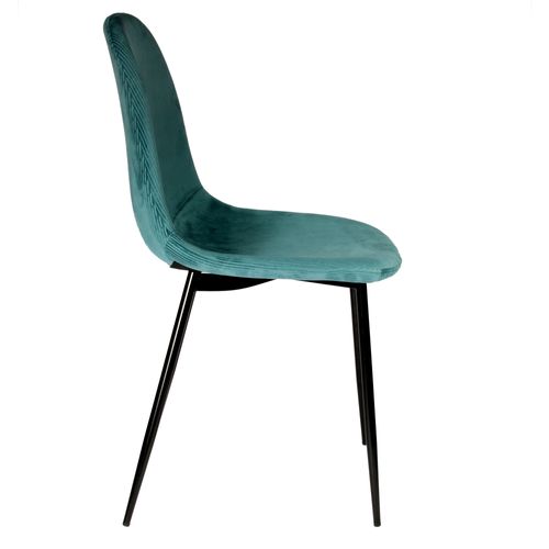 2 Chaises Design Velours Giulia - Bleu Canard