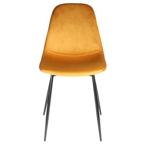 2 Chaises Design Velours Giulia - Jaune Moutarde