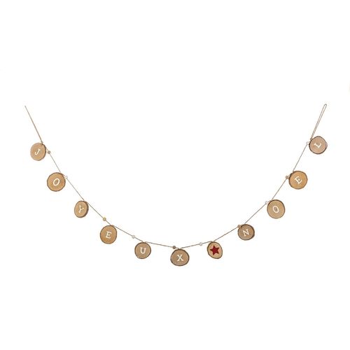 Guirlande De Noël Design Rondin Jeanne - Rouge