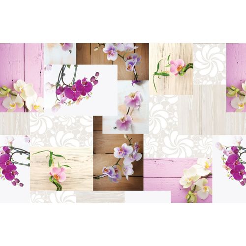 Lot 6x Set De Table Provençale Laelia - L. 43 X L. 28 Cm - Violet