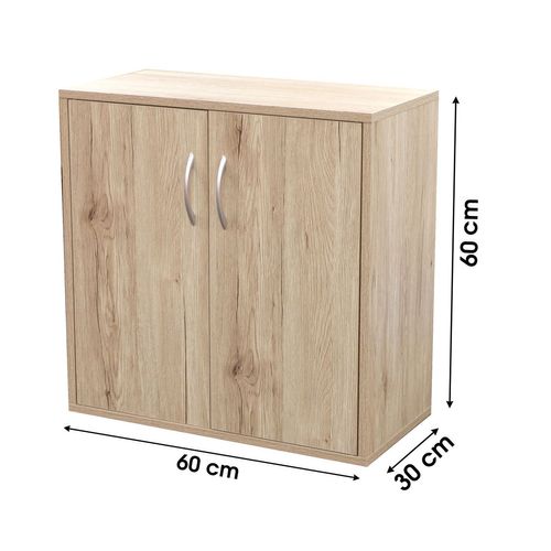 Meuble De Rangement à 2 Portes Pratik - Hauteur 58,50 Cm - Bois Clair