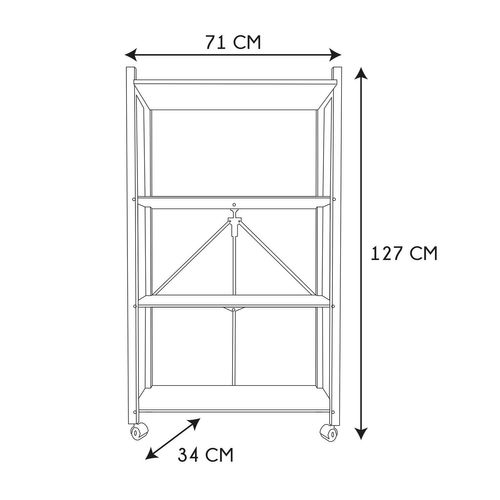 Etagère Pliable 4 Niveaux En Fer Et Polypropylène - Noir