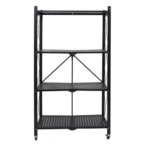 Etagère Pliable 4 Niveaux En Fer Et Polypropylène - Noir