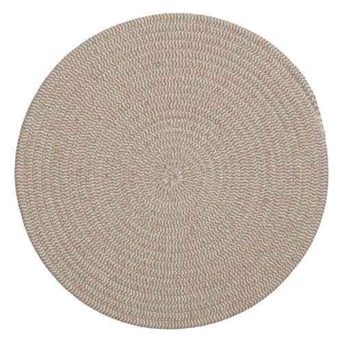 Lot De 6 Sets De Table Rond En Coton Alana - Diam. 38 Cm - Beige