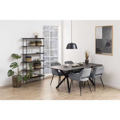 Bibliothèque 5 Étagères En Mdf Et Métal - Noir