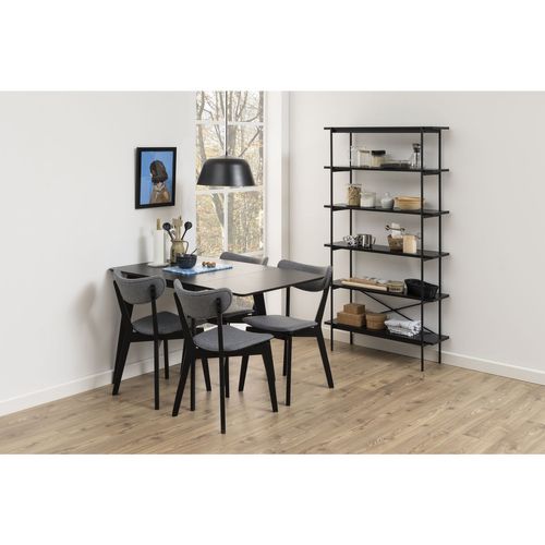 Bibliothèque 5 Étagères En Mdf Et Métal - Noir