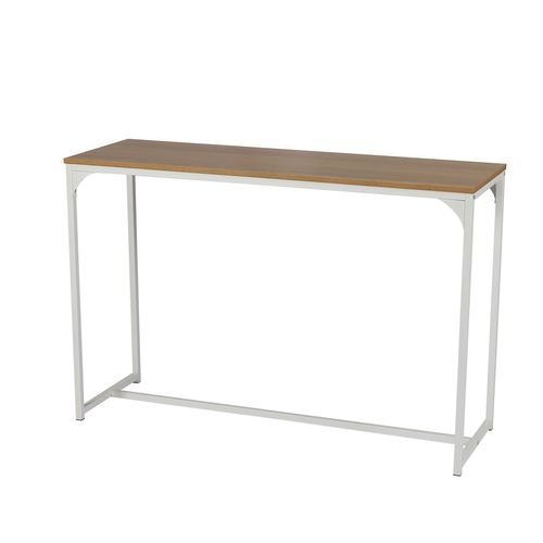 Console Casa Blanca En Panneaux De Particules Et Métal - L.120 Cm X H.79 Cm - Beige Et Blanc