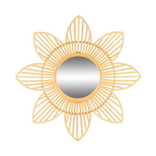 Miroir Marguerite Natural Living En Rotin - Diam 62 Cm
