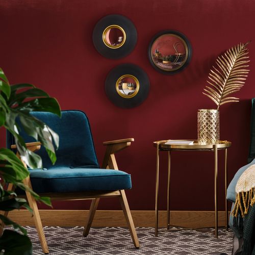 Miroirs Convexes X 3 Diam. 25.5 Cm - Noir Et Doré