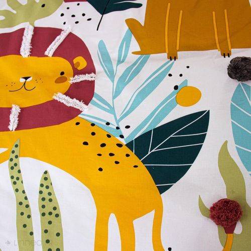 Parure De Lit Enfant Tigre - 100% Coton 57 Fils/cm² - 140 X 200 Cm