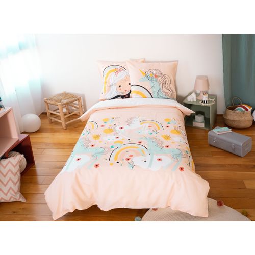 Parure De Lit Enfant Licorne - Polycoton 51 Fils - 140 X 200 Cm