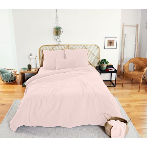 Parure De Lit - Double Gaze De Coton - 220 X 240 Cm - Rose
