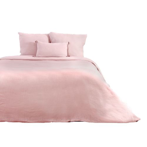 Parure De Lit - Double Gaze De Coton - 220 X 240 Cm - Rose